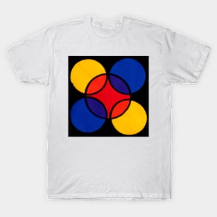 Overlapping Colors Geometric Abstract Acrylic Painting IV T-Shirt